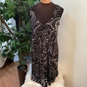 Portocruz swim cover up black with white dots Woman’s size Large